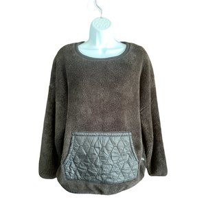 Women's High Pile Sherpa Pullover Size Small Black